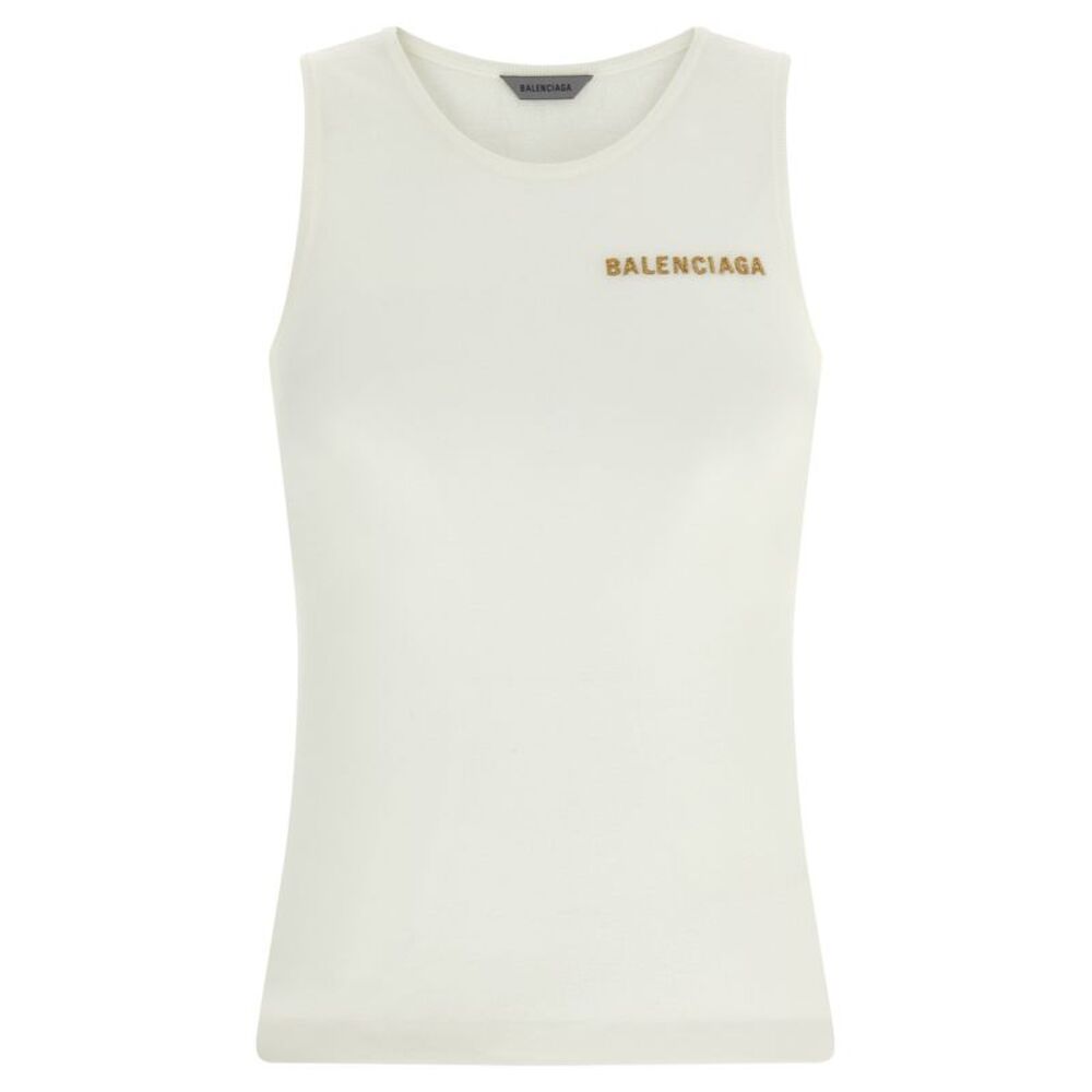 Balenciaga Women Logo Embroidery Tank Top